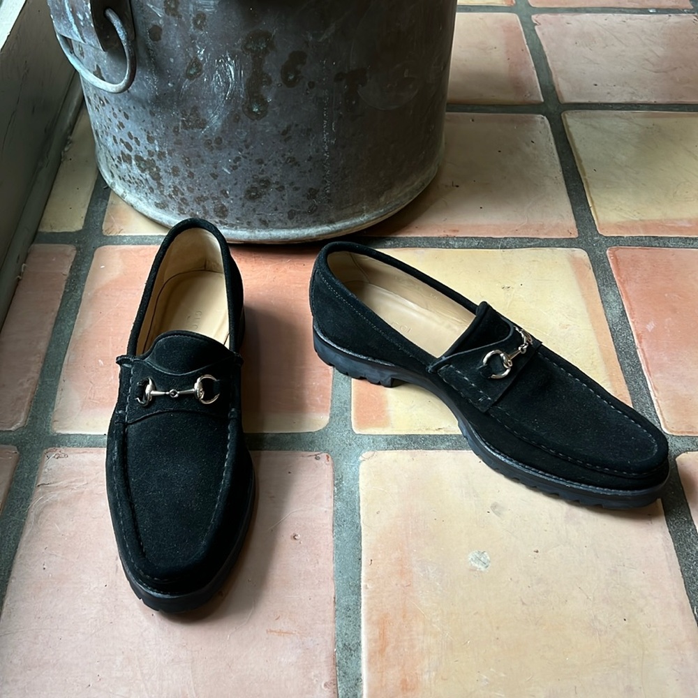 Gucci Horsebit Suede Loafers